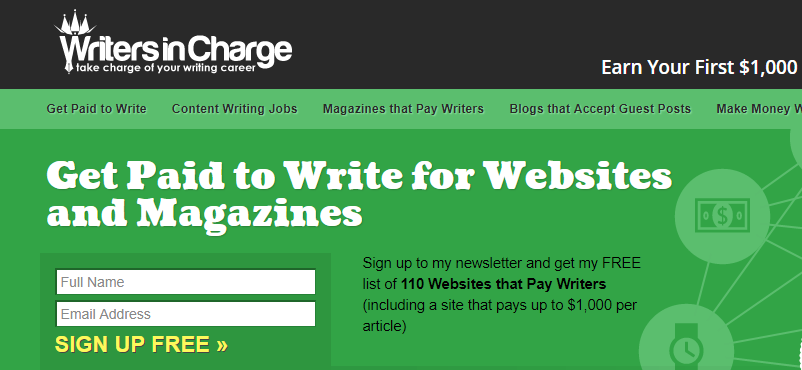 Writers In Charge - Get Paid to Write for Websites and Magazines